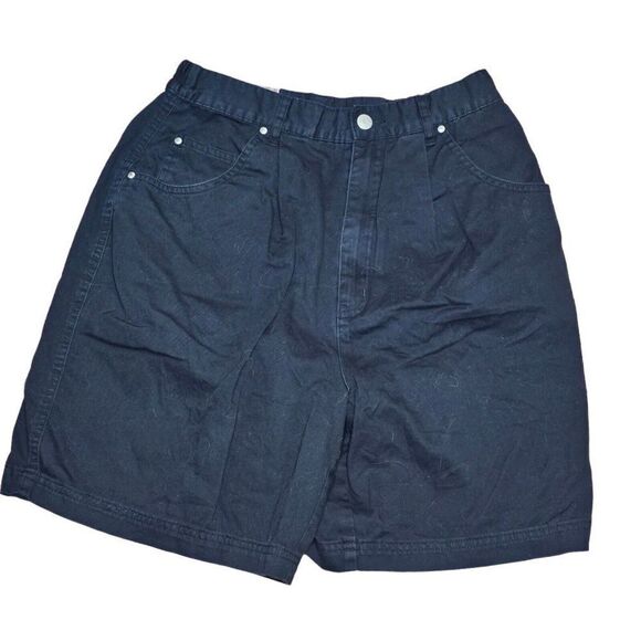 Vintage 90s Ami Shorts Womens Size M Black Cotton Mom High Waisted - Picture 2 of 6